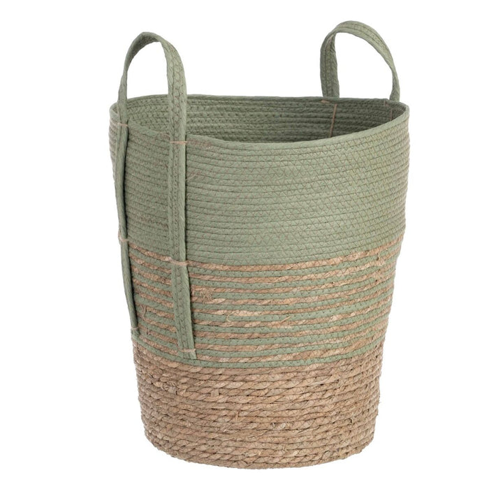 Set of Baskets 42 x 42 x 48 cm Mint Natural Fibre (3 Pieces)