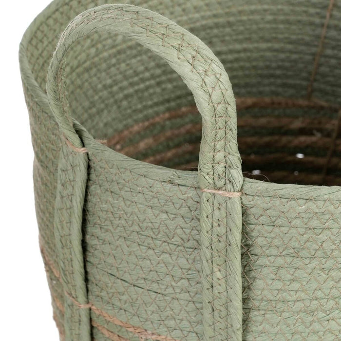 Set of Baskets 42 x 42 x 48 cm Mint Natural Fibre (3 Pieces)