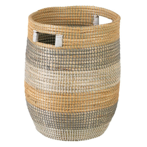 Set of Baskets 38 x 38 x 50 cm Natural Grey Natural Fibre (2 Pieces)