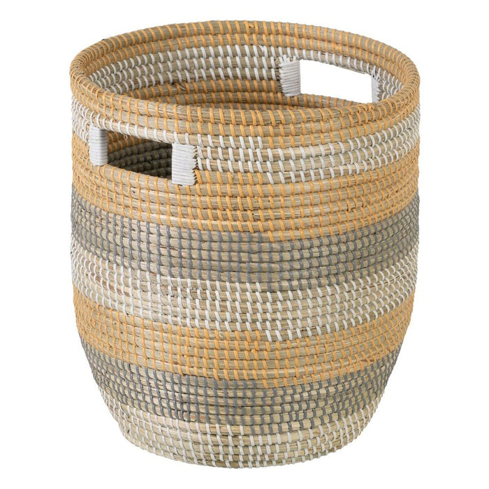 Set of Baskets 38 x 38 x 50 cm Natural Grey Natural Fibre (2 Pieces)