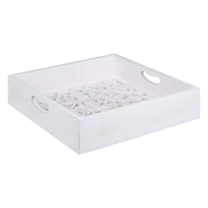 Snack tray 39 x 39 x 9 cm White 3 Pieces DMF