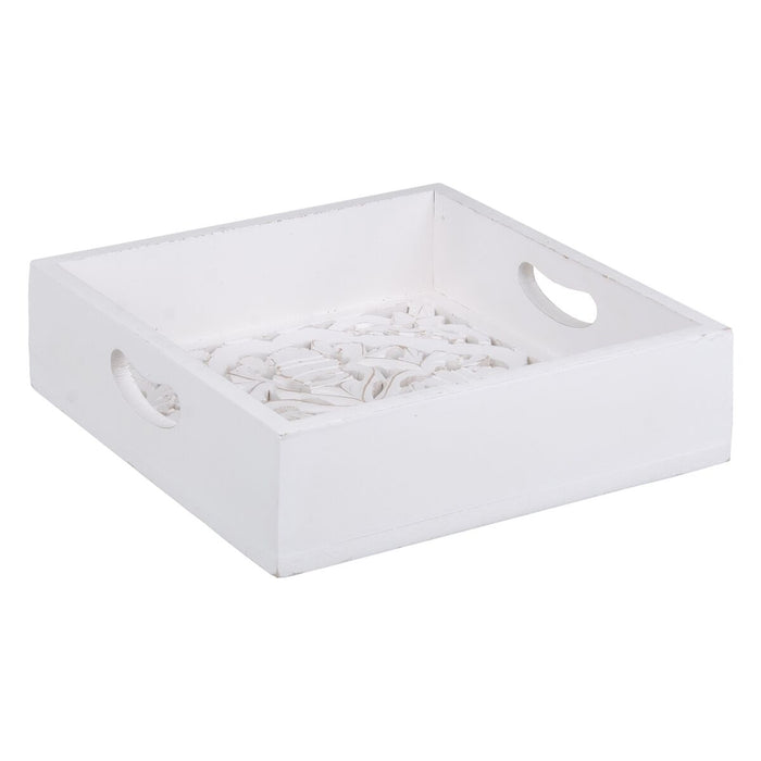 Snack tray 39 x 39 x 9 cm White 3 Pieces DMF