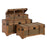 Set of Chests 90 x 47 x 45 cm Synthetic Fabric Wood (3 Pieces)