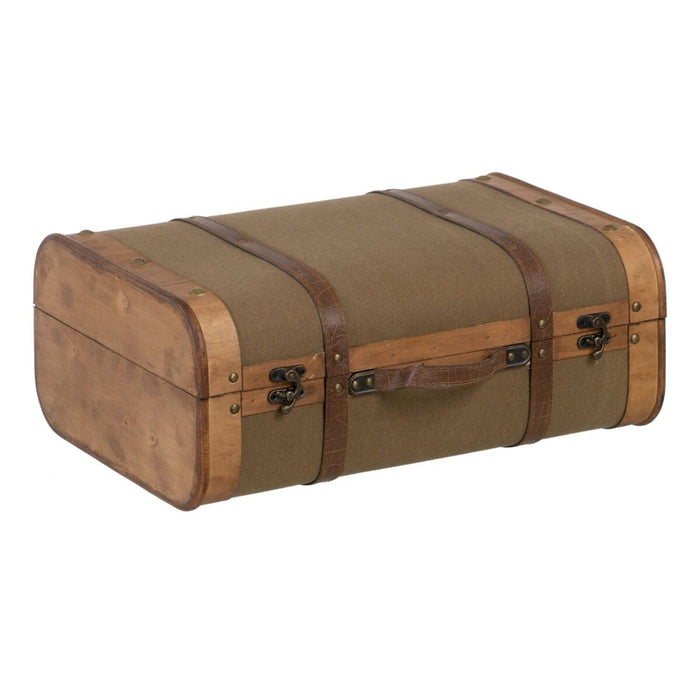 Set of Chests 50 x 36 x 20 cm Synthetic Fabric Wood (2 Pieces)