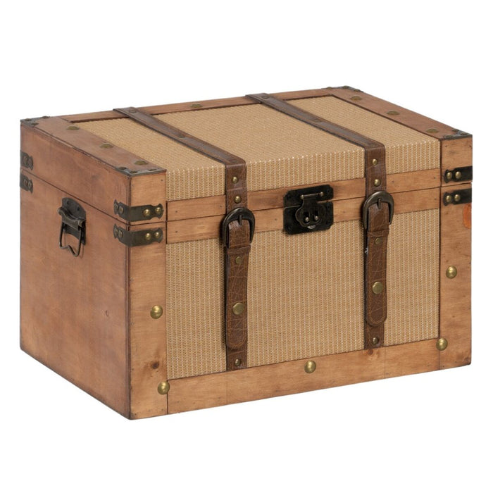 Set of Chests 45 x 30 x 29 cm Synthetic Fabric Wood (2 Pieces)