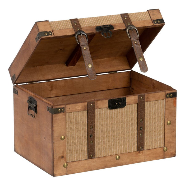 Set of Chests 45 x 30 x 29 cm Synthetic Fabric Wood (2 Pieces)