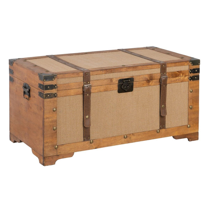 Set of Chests 90 x 47 x 45 cm Synthetic Fabric Wood (3 Pieces)