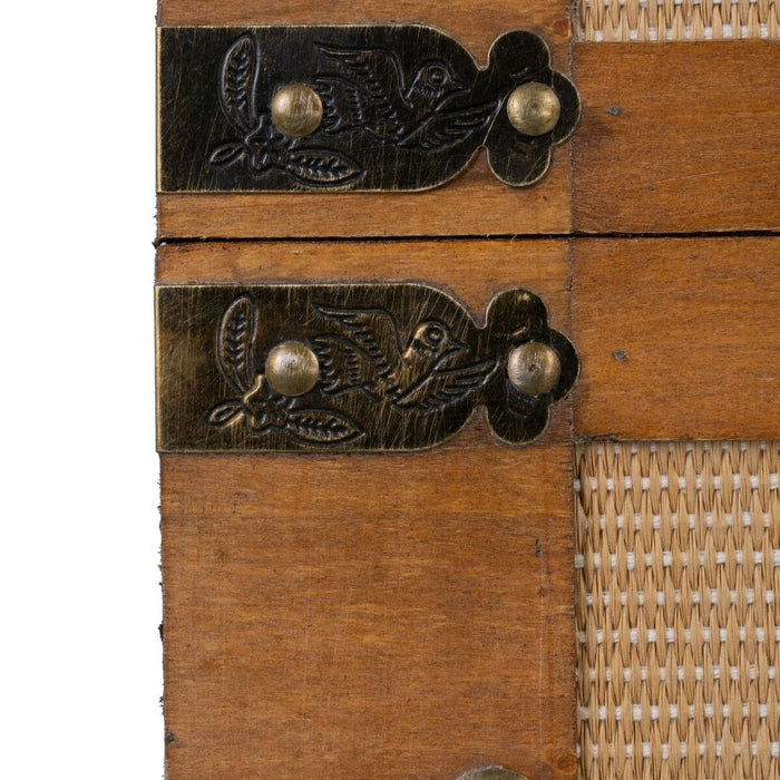 Set of Chests 90 x 47 x 45 cm Synthetic Fabric Wood (3 Pieces)