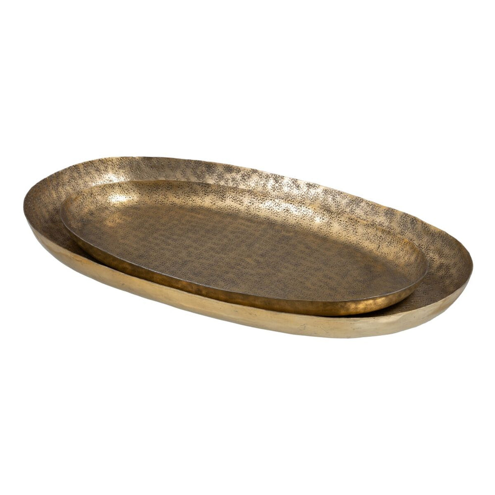 Snack tray 67 x 41 x 5 cm Golden Aluminium (2 Units)