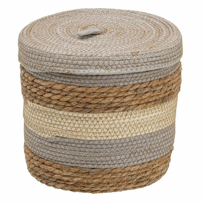 Multi-purpose basket 28 x 28 x 36 cm Natural Grey Natural Fibre (3 Pieces)