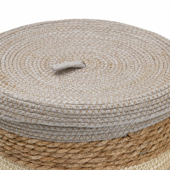 Multi-purpose basket 28 x 28 x 36 cm Natural Grey Natural Fibre (3 Pieces)