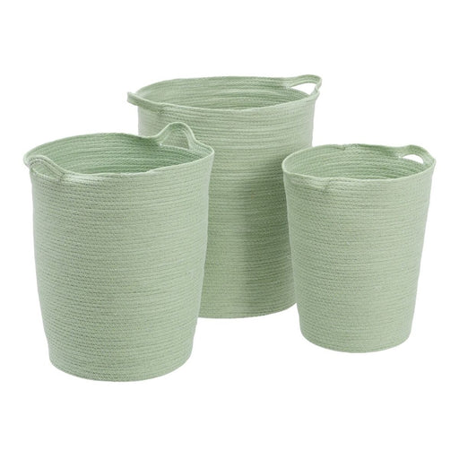 Set of Baskets Rope Light Green 48 x 48 x 42 cm (3 Pieces)