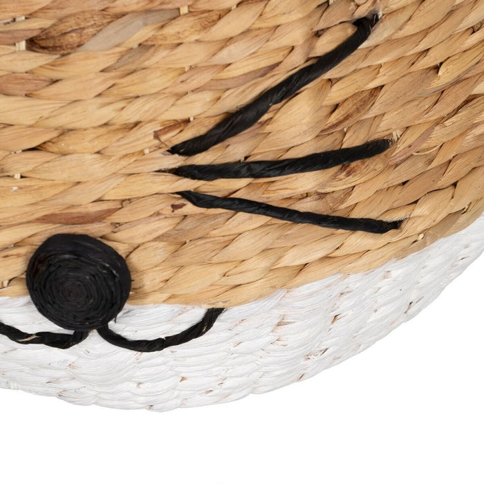 Basket Cat White Black Beige Natural Fibre 41 x 41 x 38 cm