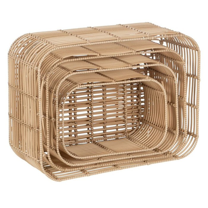 Set of Baskets Natural Resin 46 x 35 x 23 cm (4 Units)