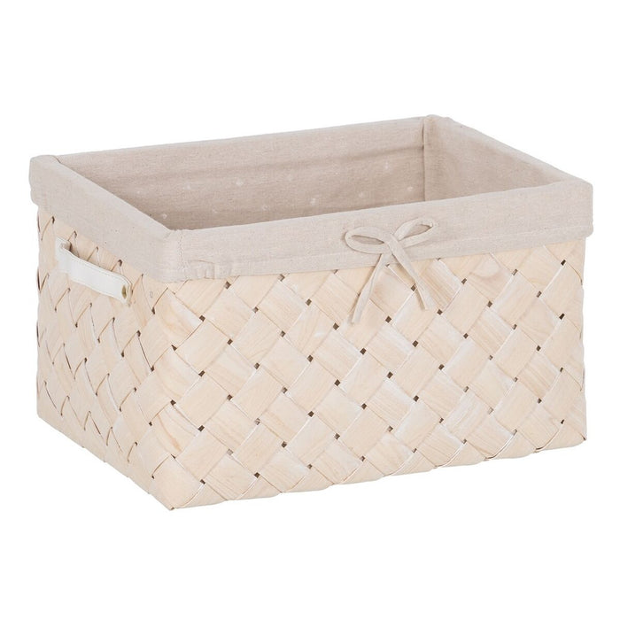 Basket set White Wood Fabric 39,5 x 30 x 24 cm (3 Units)