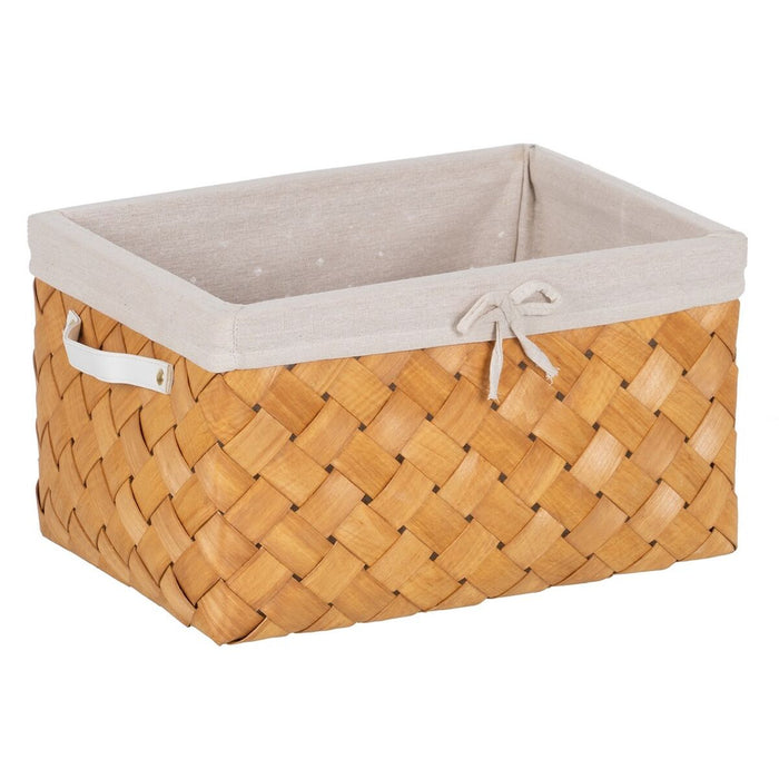 Basket set Natural Wood Fabric 39,5 x 30 x 24 cm (3 Units)