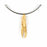 Ladies' Necklace Shabama Tuent Luxe Brass Flash gold-plated Leather 38 cm