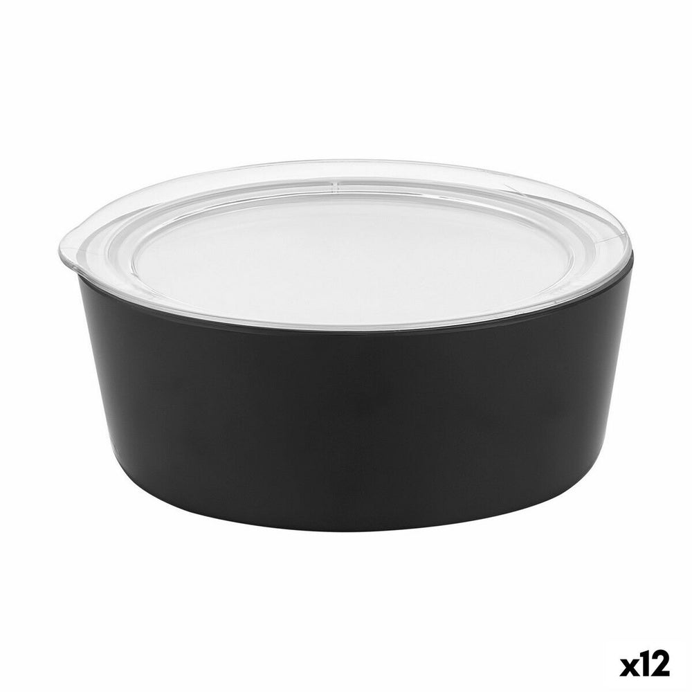 Bowl Inde With lid Melamin White/Black (12 Units)