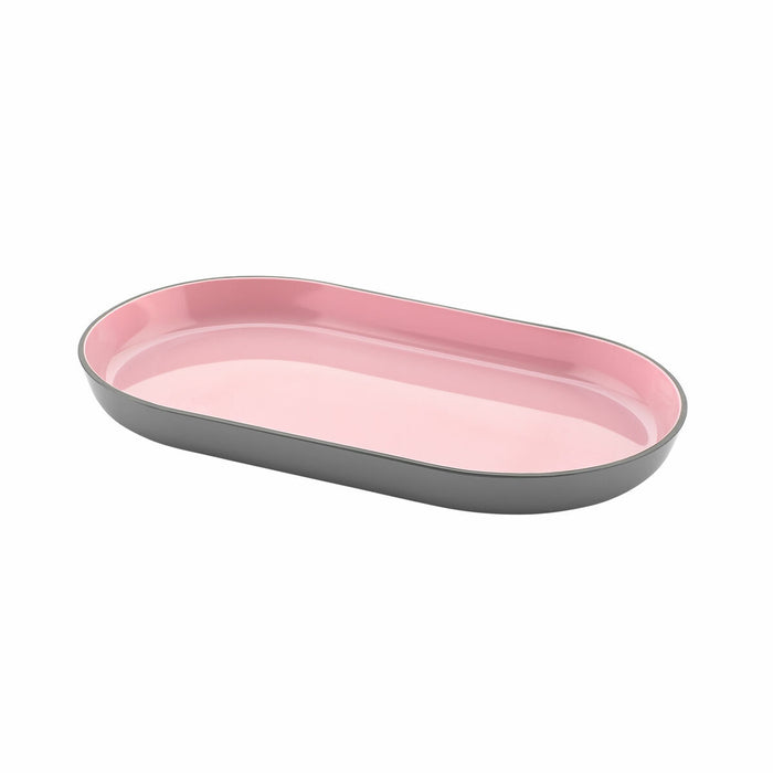 Tray Inde Melamin Pink/Grey 28 x 16 x 2,5 cm (12 Units)