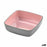 Bowl Inde Melamin Pink/Grey Squared 7,5 x 7,5 x 2,5 cm (48 Units)