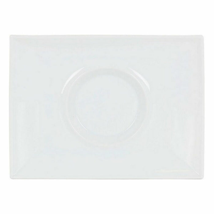 Flat Plate Inde Gourmet Porcelain White 29,5 x 22 x 3 cm (6 Units)