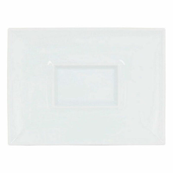 Flat Plate Inde Gourmet Porcelain White 29,5 x 22 x 3 cm (6 Units)