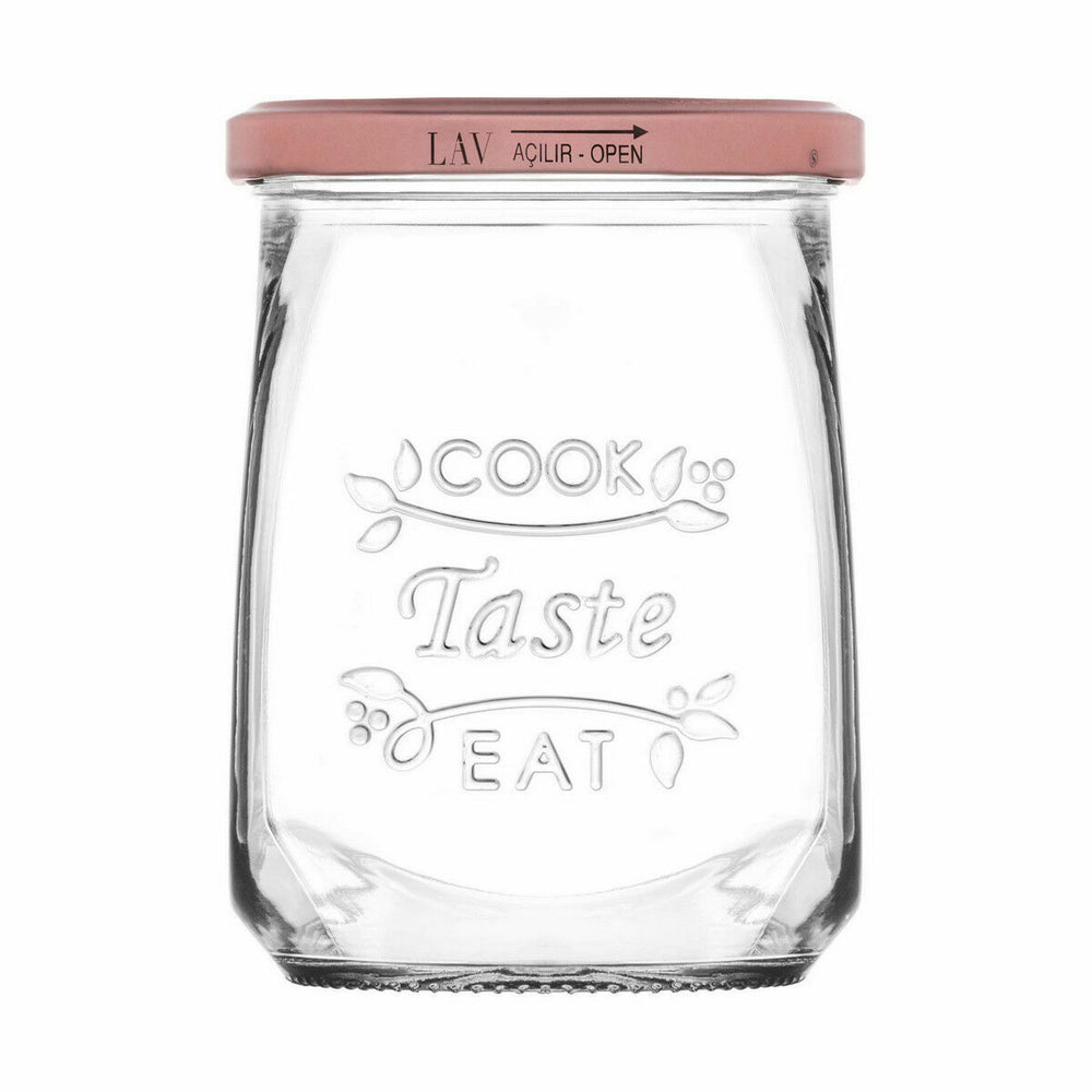 Transparent Glass Jar Tasty With lid 550 ml