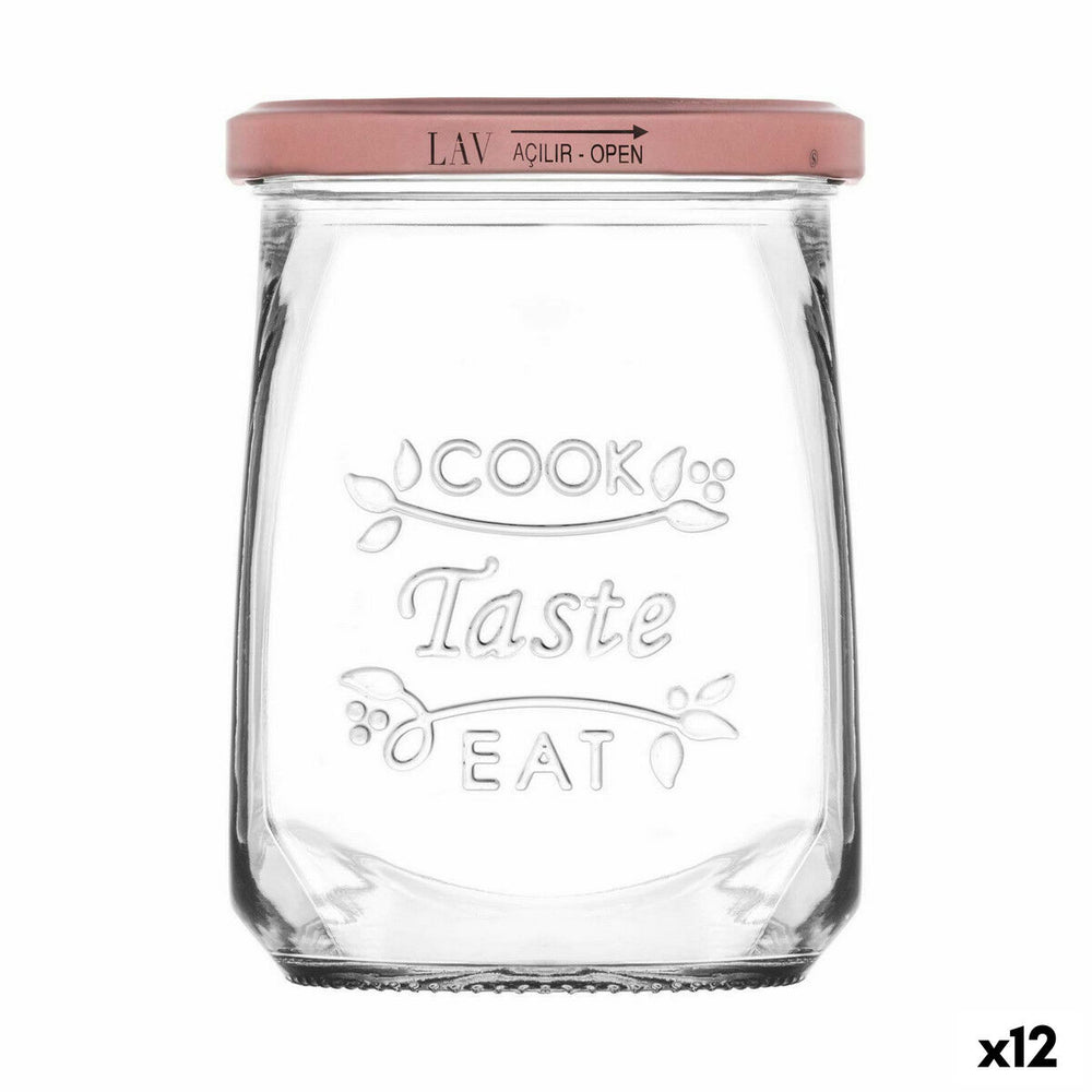 Transparent Glass Jar Inde Tasty With lid 550 ml (12 Units)