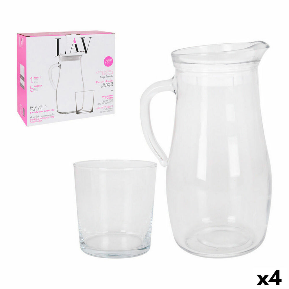 Set LAV Jug Glasses Crystal 7 Pieces (4 Units) (7 pcs)