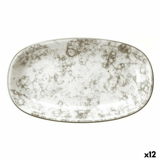 Snack tray Viejo Valle Rocks Porcelain Brown 15 x 8,7 x 2,3 cm (12 Units)