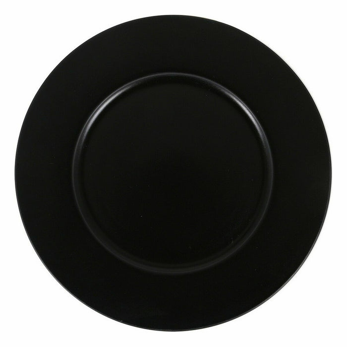 Flat Plate Viejo Valle Neat Black Porcelain Ø 28 cm (6 Units)