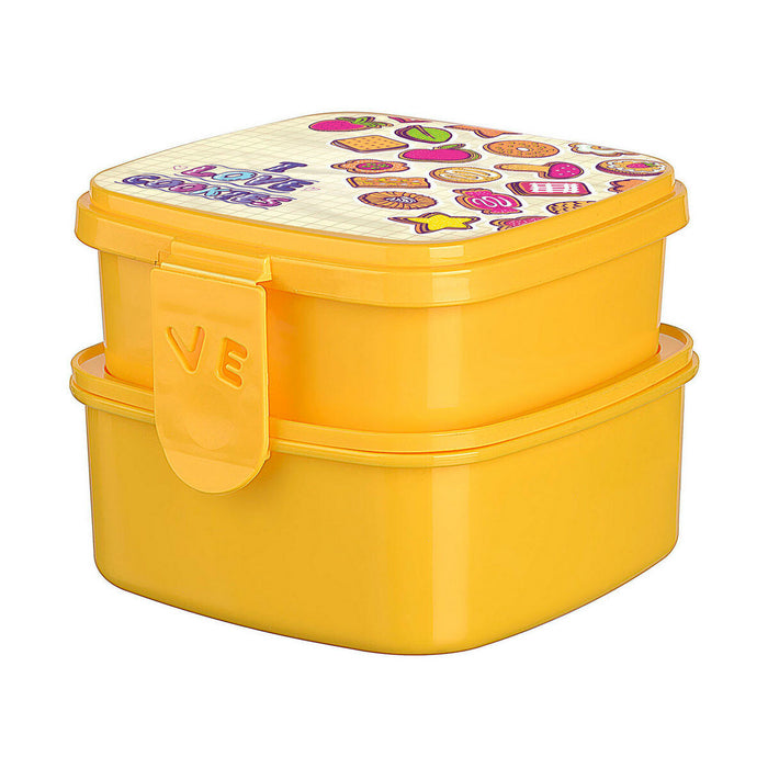 Lunch box Titiz Double 11 x 11 x 9 cm Plastic