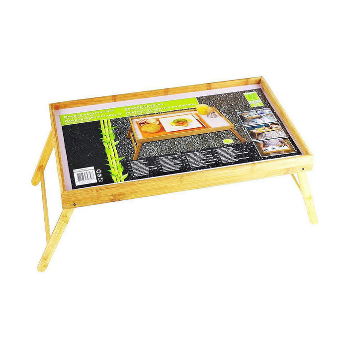 Folding Tray for Bed Wood White (50 x 30 x 22 cm)