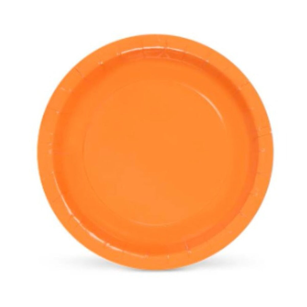 Plate set Algon Circular Cardboard Disposable Orange 10Units 20 x 20 x 1,5 cm