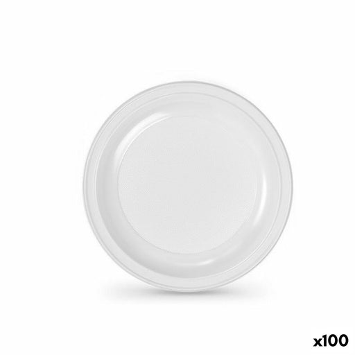 Set of reusable plates Algon White Plastic 22 cm (100 Units)