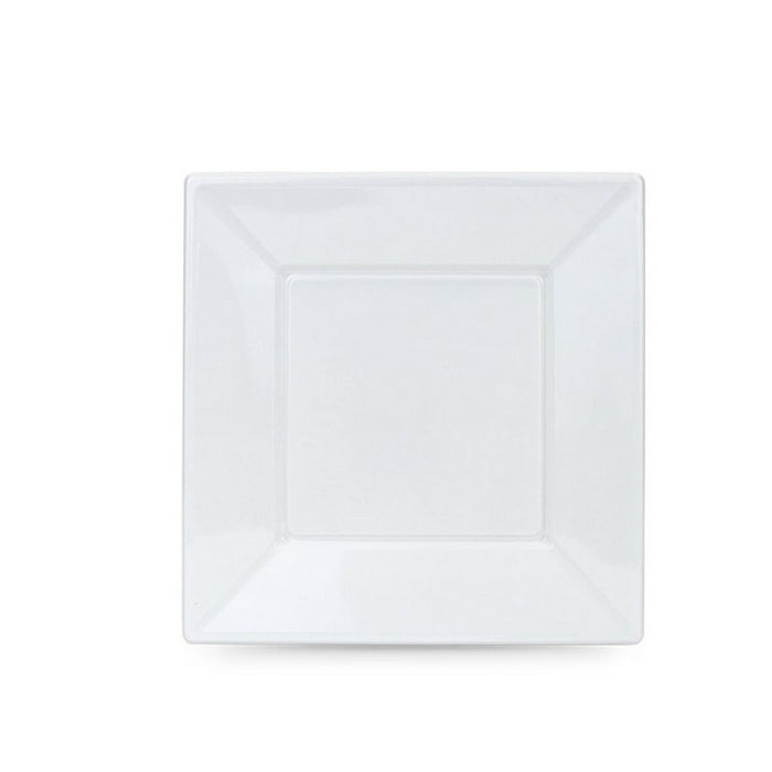 Set of reusable plates Algon White Plastic 23 cm (12 Units)