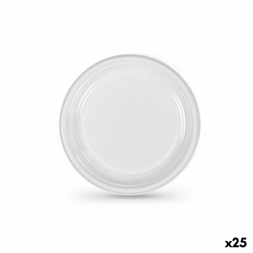 Set of reusable plates Algon White Plastic 20,5 cm (25 Units)
