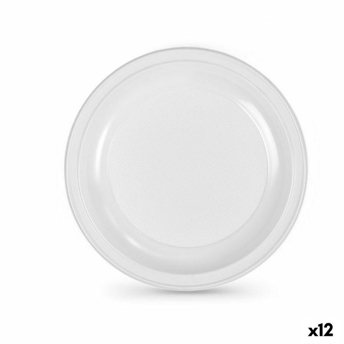 Set of reusable plates Algon White Plastic 28 cm (12 Units)