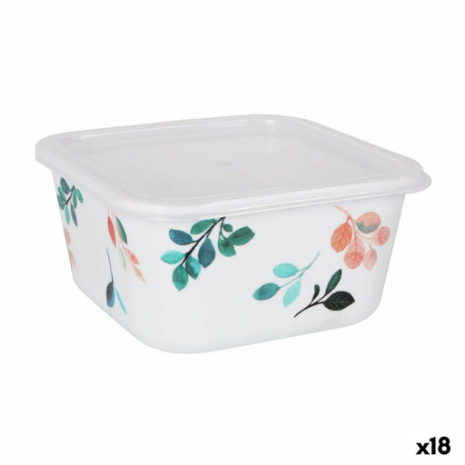 Square Lunch Box with Lid La Mediterránea Alba Melamin 13 x 13 x 6,5 cm (18 Units)