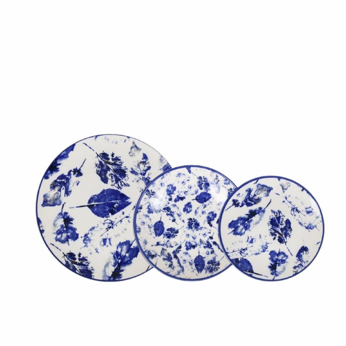 Tableware Santa Clara Blue Leaves 18 Pieces Porcelain (2 Units)