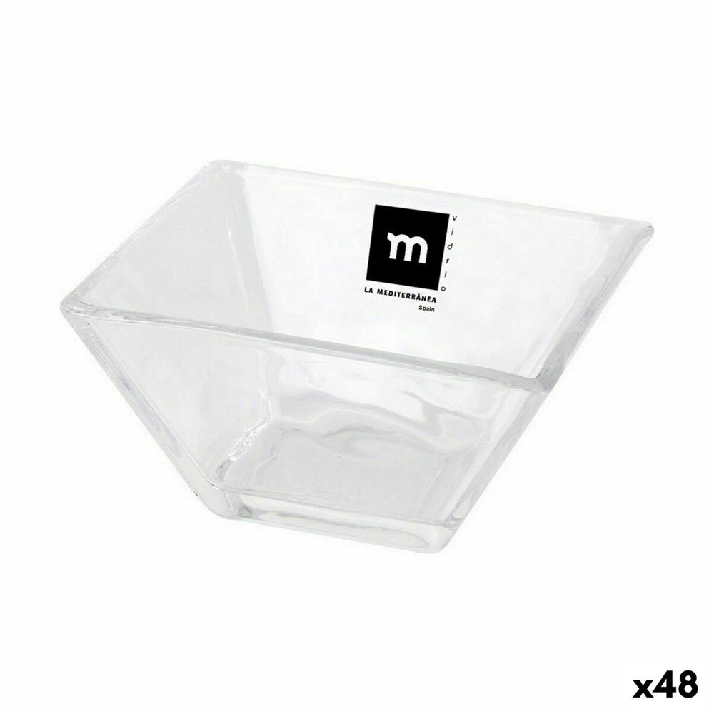 Bowl La Mediterránea Capricho Glass Squared 10 x 10 x 5 cm (48 Units)