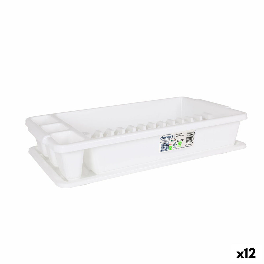 Draining Rack for Kitchen Sink Tontarelli Scola Plastic White 45 x 26 x 8,5 cm (12 Units)