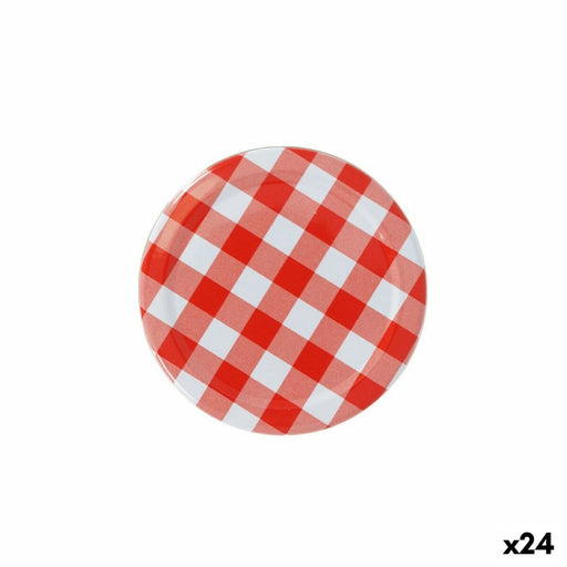 Set of lids Sarkap   Gingham 6 Pieces 8 x 0,8 cm (24 Units)