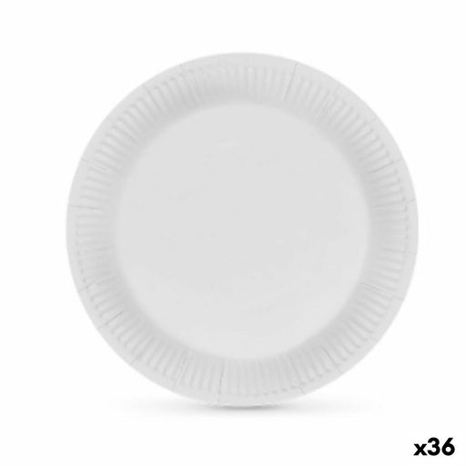 Plate set Algon Cardboard Disposable White (36 Units)