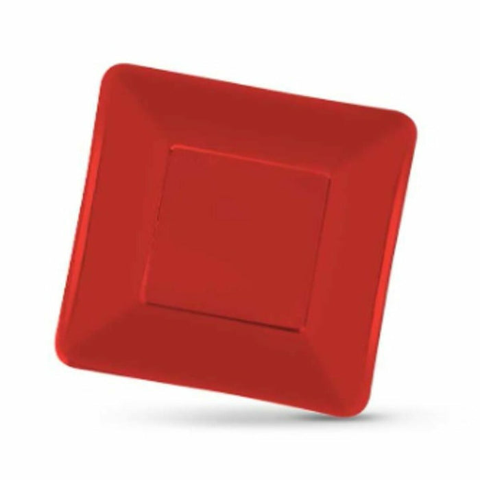 Plate set Algon Disposable Cardboard Squared Red 19 x 19 x 1 cm (36 Units)