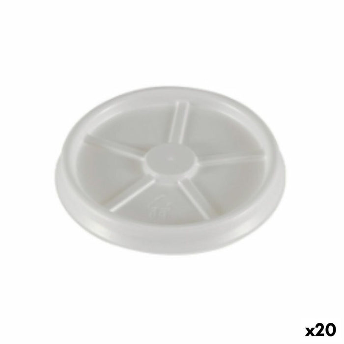 Set of lids for glasses Algon Disposable Coffee Plastic 20 Units (100 Pieces)