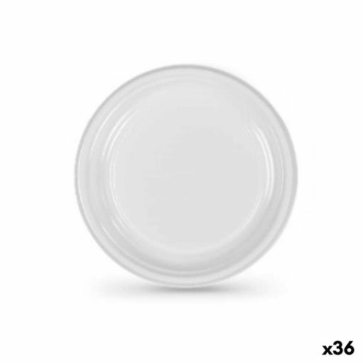 Set of reusable plates Algon White 17 cm (36 Units)