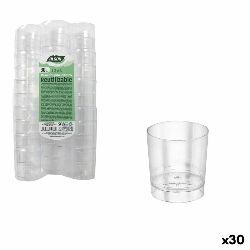 Set of Shot Glasses Algon Reusable polystyrene 30 Pieces 30 ml (30 Units)