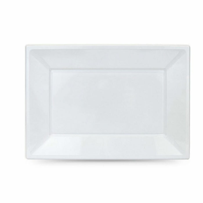 Set of reusable plates Algon White Plastic Rectangular 33 x 23 cm (36 Units)