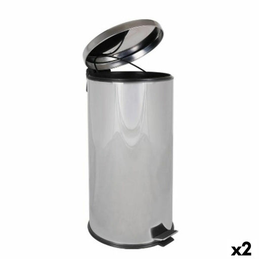 Waste bin Confortime Silver 40 L (2 Units)
